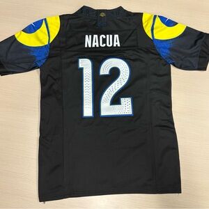 Puca Nacua LA Rams #12 Rivals Kids Black and Blue Sports Youth Medium Jersey